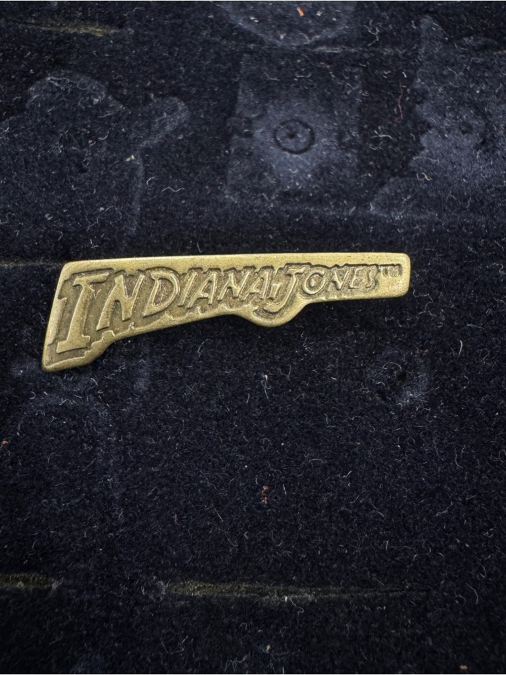 Vintage 1984 Indiana Jones Brass Logo Lapel Pin